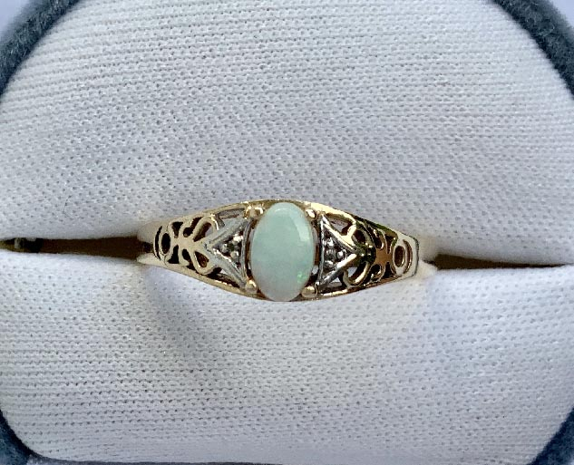 10ct Gold Opal and Diamonds ring valued $965.
